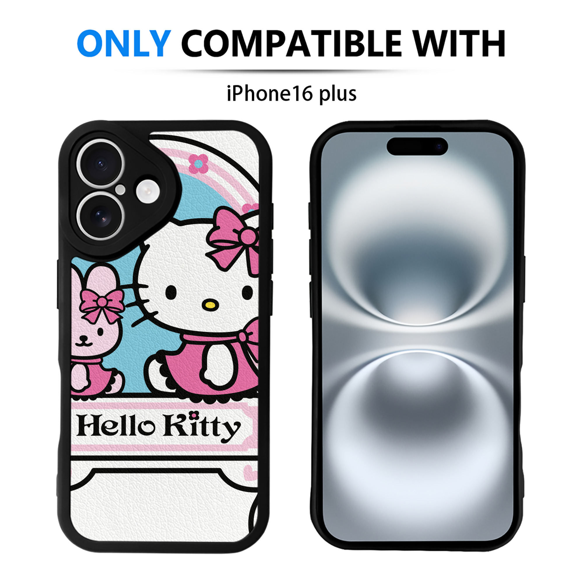 （画像用） Hello Kitty ハローキティ 【iPhone 16シリーズ対応】シリコンスマホケース（レザー調） 材質：シリコン
